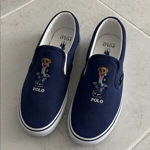 Polo by Ralph Lauren Navy Blue Sunglass Ralph Embroidered Slip-Ons